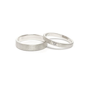 Par de Anillos de Pareja Satinados Plata 925