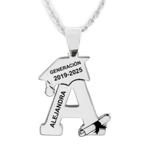 Collar Graduación Letra Personalizada En Plata 925