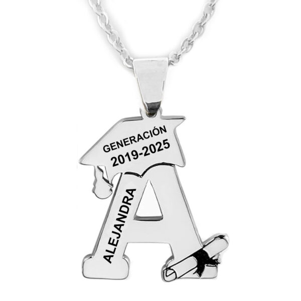 Collar Graduación Letra Personalizada En Plata 925