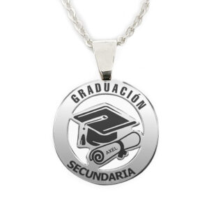 Collar Graduación De Secundaria Plata 925 Personalizable