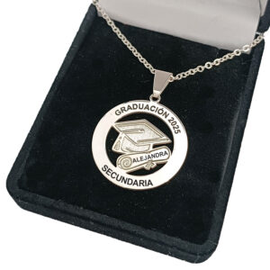 Collar Graduación De Secundaria Plata 925 Personalizable
