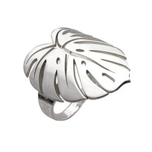 Anillo Hoja Monstera Deliciosa Plata Ley 925