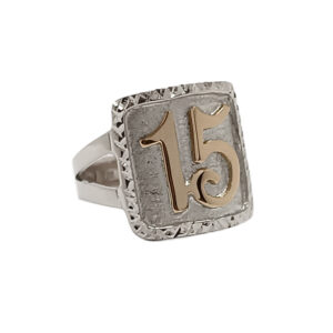 Anillo De Plata Con Letra O Número De Oro De 10k