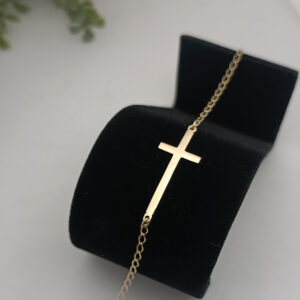 Pulsera Con Cruz De Oro 10k