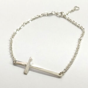 Pulsera De Plata 925 Con Dije De Cruz